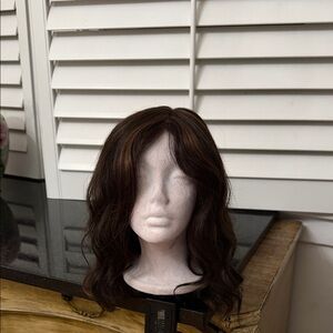 JON RENAU #1 Elegant brown wavy  lace front monofilament synthetic wig